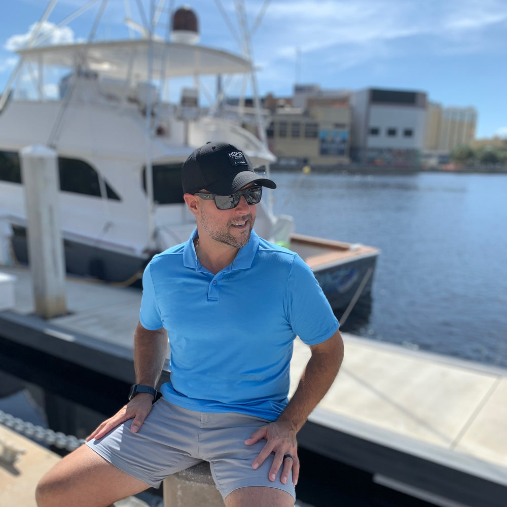 Men's High Performance Polo - Azure Blue