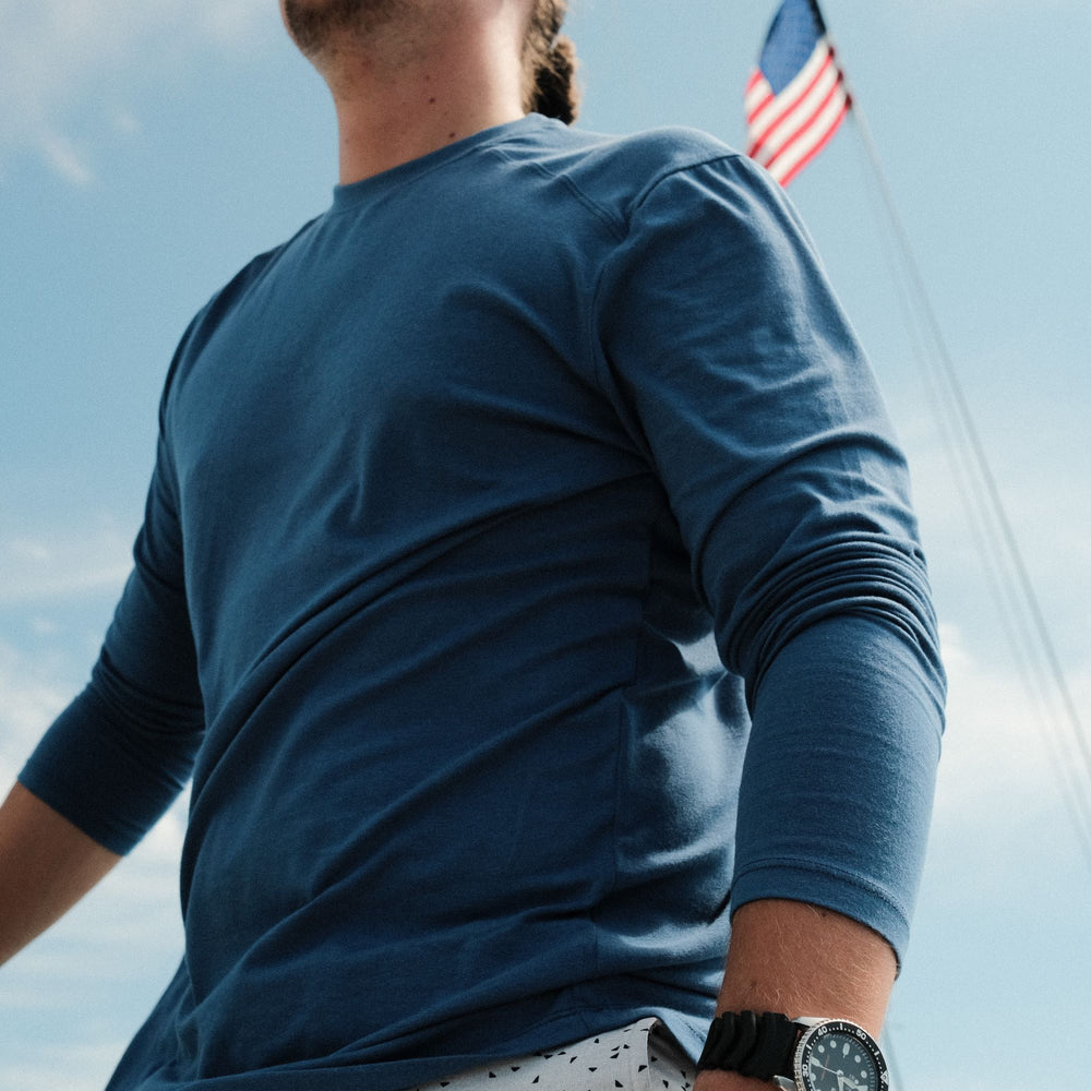 Men's Long Sleeve Active Shirt - The Blue Storm